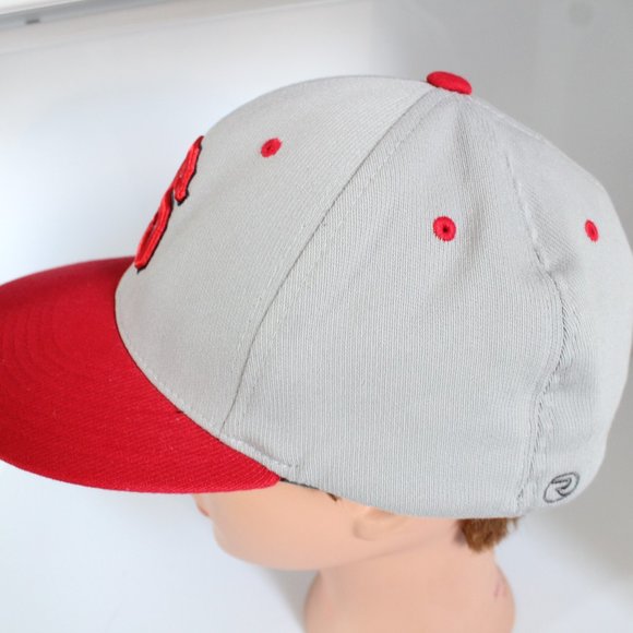 Richardson Pulse Flexfit Men's Gray/Red Embroidered S Baseball Hat ~L/XL~ - Picture 2 of 9